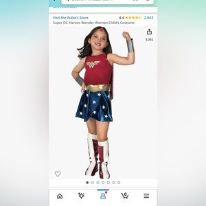 Wonder Woman outfit for toddler size small (3T-4t)